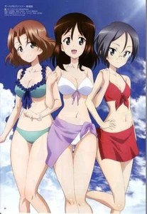 Girls und Panzer Azumi Megumi Rumi Rosehip Darjeeling ANIME CLIPPING POSTER - Picture 1 of 2