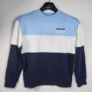 Charles River Apparel blue and white color block sweatshirt size small Bud Light - Picture 1 of 8