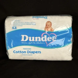 Vintage Dundee PreFolded Cloth Cotton Diapers Pack of 12 - 14.5" x 20.5" New - Picture 1 of 4
