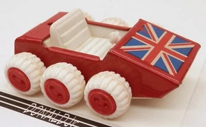 Buggy vintage rojo Buddy L 6 ruedas con bandera británica dunas 2,75" de largo Japón - Imagen 1 de 2