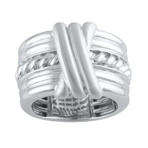 Judith Ripka Sterling Silver Love Knot Wide Band Ring for Women - Picture 1 of 5