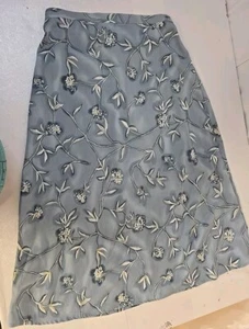 Sz 1X Women's Skirt. Maxi, Blue Print Polyester, Elastic Back Preowned - Picture 1 of 7
