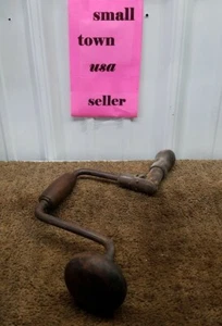 Vintage Tool Bit and Brace Hand Drill with Wood Handles L2 - Picture 1 of 12