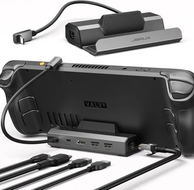 JSAUX Steam Deck Dock, 5-in-1 Docking Station for Grey  - Image 1 of 4