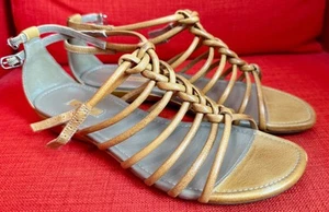 ECCO WOMEN'S "BOUILLON" GLADIATOR SANDALS, GOLDEN YELLOW, SIZE 40 - Picture 1 of 12