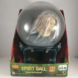 Gemmy Spirit Ball Halloween Animato Testa di Strega Suono Attivato Illumina Spettrale - Foto 1 di 10