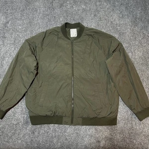 Gap Jacket Mens Extra Large Green Full Zip Water Repellent Ribbed Hem Bomber - Picture 1 of 14