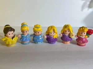 Little People Disney Lot of 6 Princesses Belle Cinderella Rapunzel Sleeping - Picture 1 of 20