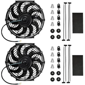 Mupera Ventilateur de Refroidissement de Radiateur Mince 10 Pouces Double Pack - Kit Haut Débit d'Air pour Jeep - Photo 1/6