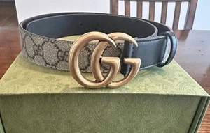 Gucci GG Supreme Leather Trim Embellishment Belt, Worn Twice - Picture 1 of 8