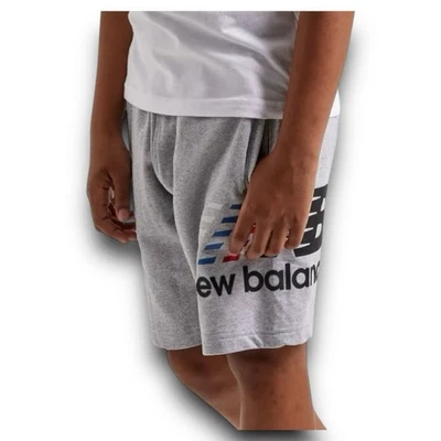 New Balance - Linear Logo Shorts - Kids Size Medium 10/12 - Gray - Image 1 of 4