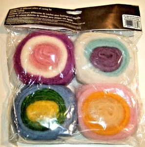 Dimensions 12 Colors Needle Felting Spinning Wool Fiber Roving - NEW (#6) - Picture 1 of 5
