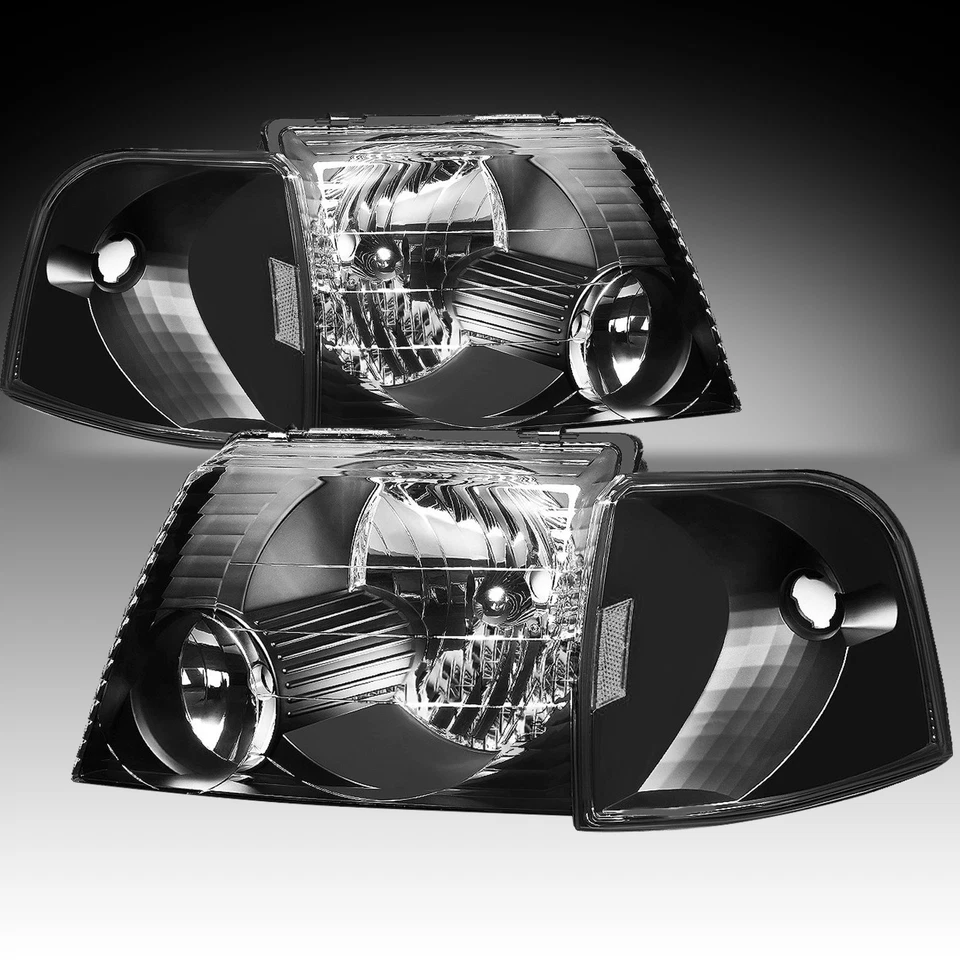 Faros negros + luces de señalización de esquina L + R para Ford Explorer 2002 2003 2004 2005 Foto 1 de 4