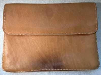 Винтажная желтовато-коричневая кожаная карта-мессенджер работает отлично как сумка для ноутбука 15 дюймов - Изображение 1 из 4