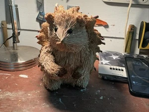 Burlap/Fiber/Twigs Decorative Hedgehog 9 5" Tall - Unique - Picture 1 of 9
