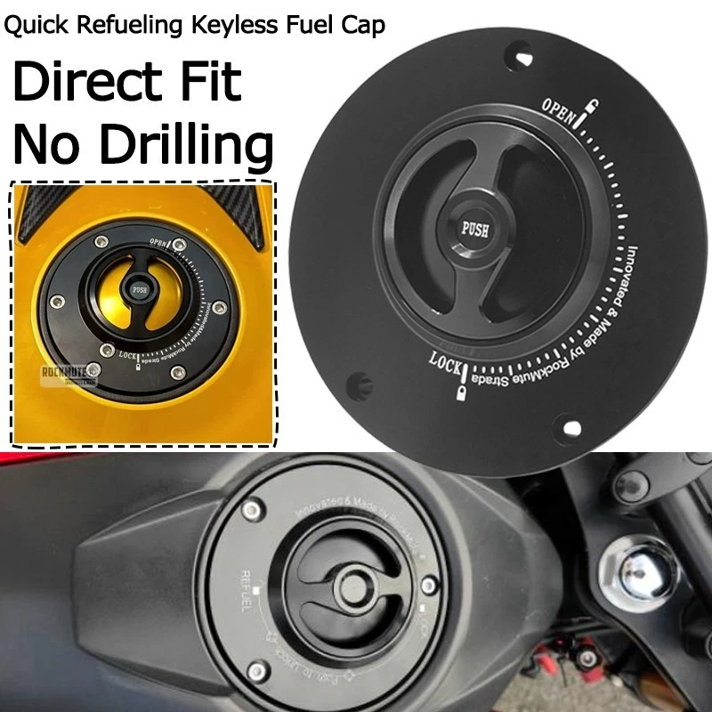 Quick Release Gas Cap Lockable Anti Spill For YZF R1 00-23 R1M 15-23 R1S 15-18 - Image 1 of 4