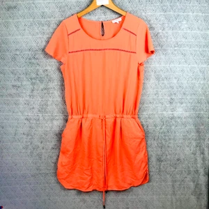 Lady Blush Robe Mini Femme 42 Corail Manches Courtes Nouer Taille Doublée - Imagen 1 de 9