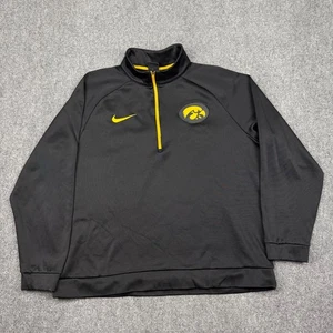 Nike Dri Fit Iowa Hawkeyes 1/4 Zip Men XL Pullover Black University NCAA College - Picture 1 of 7