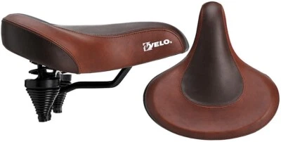 VELO VL8088 Cómodo sillín de bicicleta reclinable ancho marrón sillín de bici... - Imagen 1 de 3