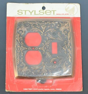 STYLSET Wall Plate 325 CP Antique Bronze Melamine Wall Outlet Cover Plate USA - Picture 1 of 5