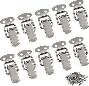 Small Stainless Steel Spring Loaded Toggle Lock Clasp Buckle Latch for Cabinet B - Picture 1 of 12