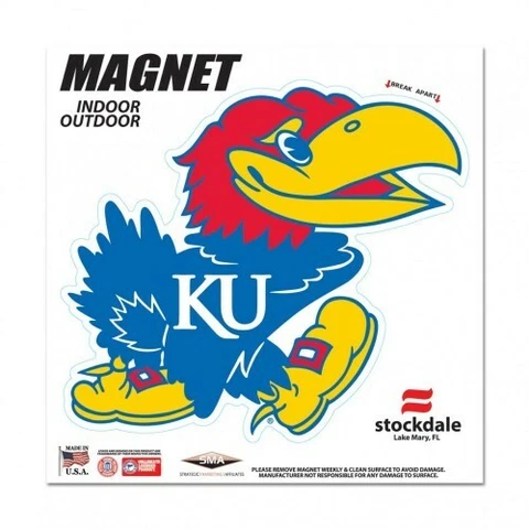 Kansas Jayhawks Magnet Outdoor Rated Vinyl Auto Fridge NCAA College Color Team Cover