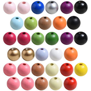  100 Pcs DIY Spacer Beads Garland Wood Colorful Loose Scattered Wreath