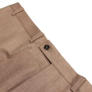 Jack Victor NWT Dress Pants Size 40 US In Solid Light Brown 100% Wool - Picture 1 of 15