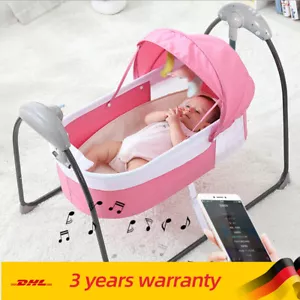 Elektrische Babywiege Stubenwagen Babyschaukel Baby Schaukel mit Musik + Timer - Bild 1 von 12