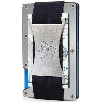 Rossm RFID Blocking Slim Minimalist Front Pocket Wallet for Men - Raw Silver - Image 1 of 4