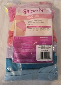 GILDAN Women's S Size 6 Cotton Hi-Cuts Panties 6 Pack Underwear Solids NEW - Picture 1 of 5