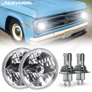 For Ford Fairlane 1955 1956 1957 2PC 40W 7inch Round LED Headlights HI/LO Bulbs - Picture 1 of 12
