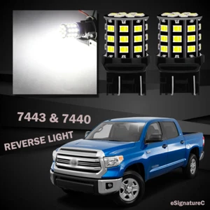 2 x Backup Reverse Light 7443 7440 33SMD LED For 2014 - 2019 Toyota Tundra White - Picture 1 of 5
