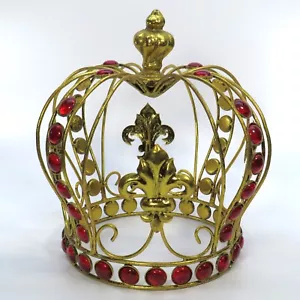 Golden Crown with Red Rhinestone's Full Size Display Prop * 11" * Free Shipping! - Picture 1 of 10