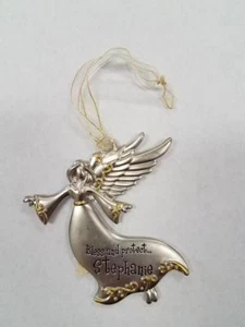Spoontiques Pewter Angel Ornament - Imprinted  "Bless and Protect Stephanie"  - Picture 1 of 1