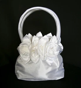 Kommuniontasche Kommunion Tasche Henkeltasche Beutel weiß Satin NEU - Bild 1 von 2