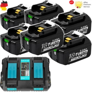 6x Akku für Makita 18V 5.0Ah +DUAL Ladegerät BL1850B BL1860 BL1850 BL1840 DC18RD - Imagen 1 de 6