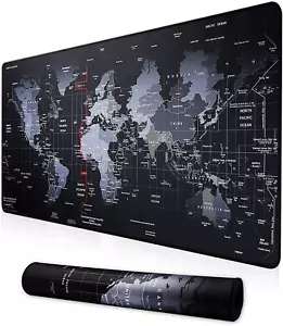 RGB Gaming Mouse Mat PC Extra Large LED Non-Slip Keyboard Pad World Map 90x40cm - Picture 1 of 3