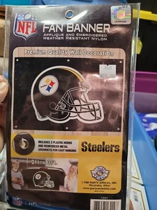 NEW Nfl 3'x2' Pittsburgh Steelers Fan Banner outdoor/indoor Nylon black - Picture 1 of 2
