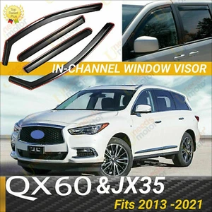 Fit Infiniti QX60 JX35 13-21 In-Channel Vent Window Visors Rain Guard Deflectors - Picture 1 of 9