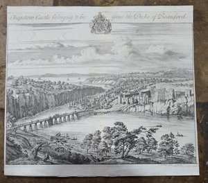 Antique Print Chepstow Castle /Gloucestershire/KIP, Atkyns 1712 - Picture 1 of 1