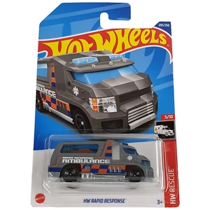 Hot Wheel HW RAPID RESPONSE Ambulance Rescue Silver 205/250 2021 NEW Sent In Box - Picture 1 of 8