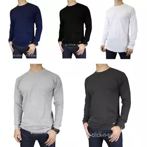 Herren Baumwolle warm THERMO TOP Rundhalsausschnitt Langarmshirts Strick Waffel Winter - Bild 1 von 10