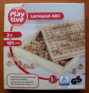 Lernspiel ABC aus Holz FSC und TÜV Rheinland zertifiziert Entwickelt Feinmotorik - Bild 1 von 4