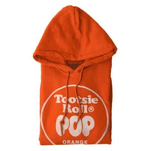 Tootsie Roll Pop Orange Lollipop Costume Youth Hooded Sweatshirt Boy or Girl - Picture 1 of 2