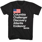 Nasa Men's T-Shirt Columbia Challenger Discovery Atlantis Endeavor