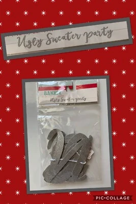  GUIRNALDA BANNER SUÉTER FEO FIESTA PLATA BRILLO DECORACIÓN FOTO UTILERÍA 60" 1,52 CM  Foto 1 de 3