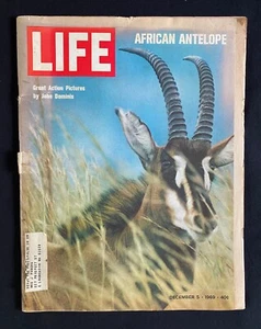 Life Magazine December 5  1969 - African Antelope - Vintage - Picture 1 of 6
