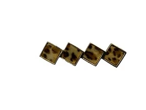 Brooch Faux Leopard Fur Diamond Pin Gold Tone - Picture 1 of 6
