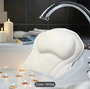 Luxury Bath Pillow, 16.5"x16.5"bathtub spa pillow w/ 4D air mesh w/suction cups - Picture 1 of 9